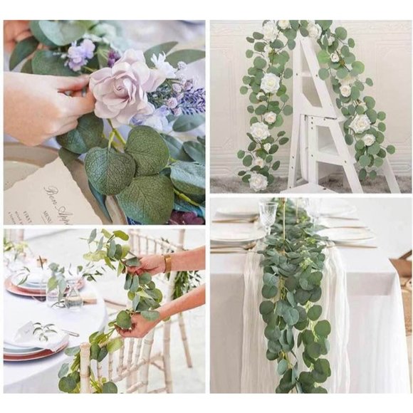 25 count | Silver Dollar Eucalyptus Garland 162.5 total feet Wedding Arch Vines - Picture 3 of 3